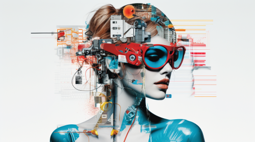 Futuristic Magazine Cutout Collage Art Futuristic Magazine Cutout Collage Art