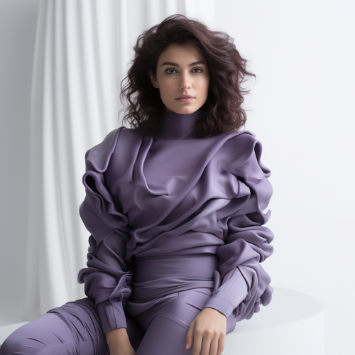 Woman in Futuristic Organic Sweater