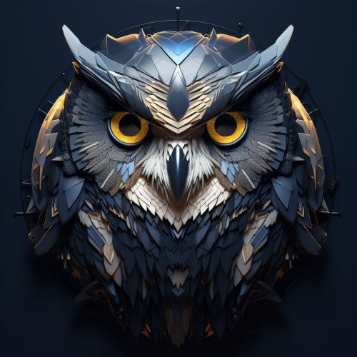 Futuristic polygon owl image