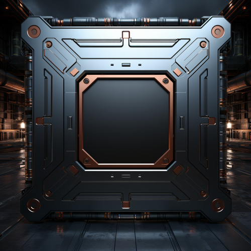 Detailed Futuristic Square Metal Plate Detailed Futuristic Square Metal Plate