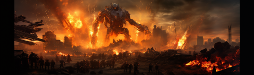 Explosive 60's Futuristic Transformers Scene