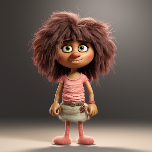 Fuzzy brown full body female muppet