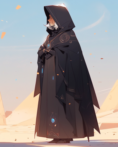 Gaius Helen Mohiam in black aba robe