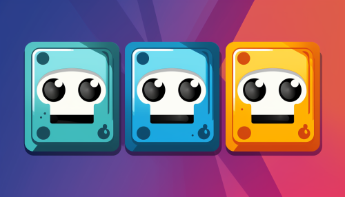 Colorful robot face game icon