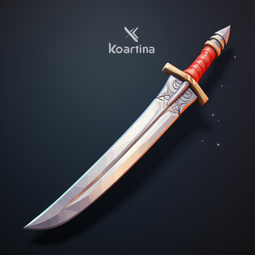Low Poly Katana for Game Icon