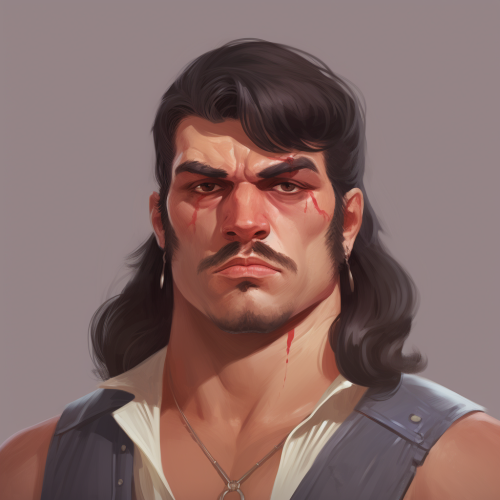 Gangster Mullet Male Portrait Photo