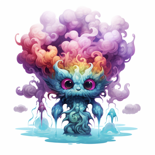 Colorful, Cute and Horrifying Gaseous Smoky Humanoid Creature