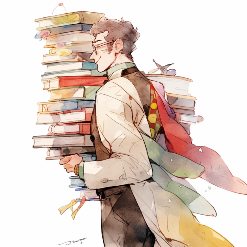 Gay Male College Professor with Books ?️‍?