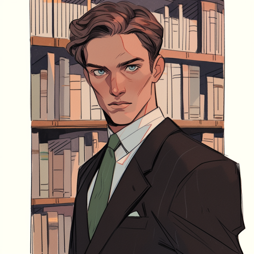 Gay Male College Professor Putting Book on Shelf