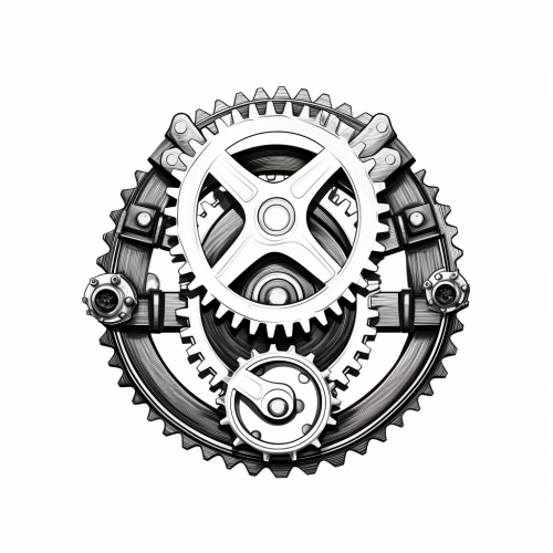 Detailed gear and checkmark illustration for productivity