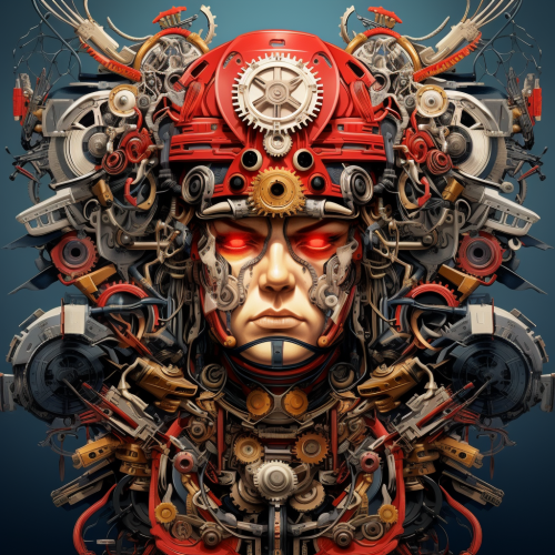 Cool gearhead samurai in action