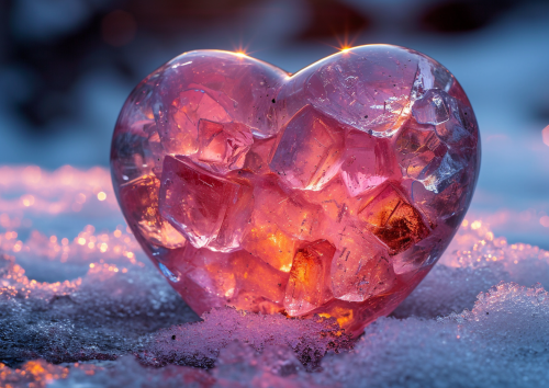 Gemstone heart in vibrant colors