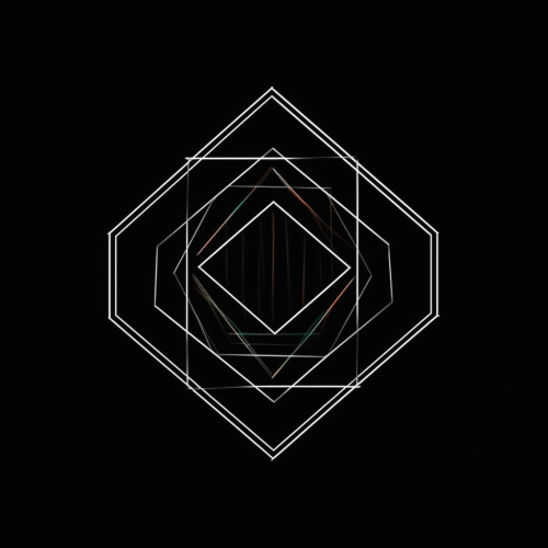 Neon logo on black background