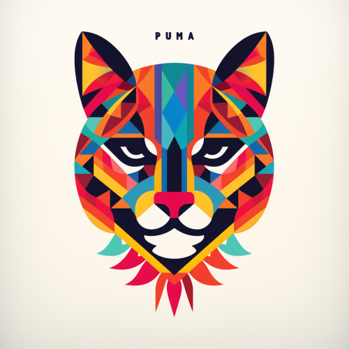 Geometric Mexican Puma Profile Shapes