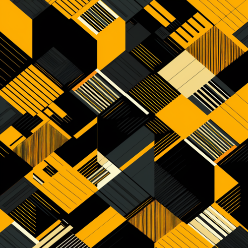 Black and Yellow Geometric Pattern Cartoon