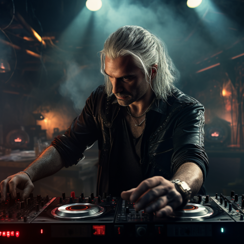 Geralt of Rivia DJ playing music