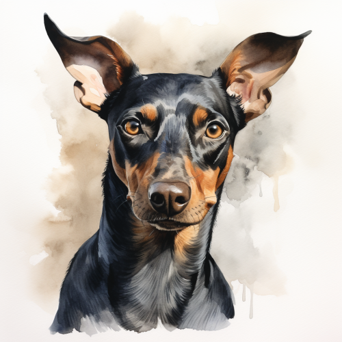 Stunning German Pinscher Portrait Painting
