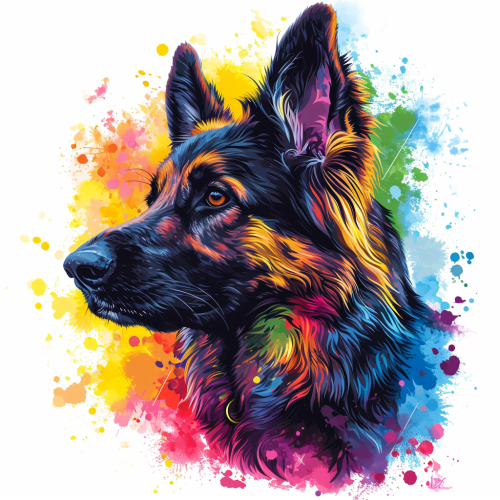 Vibrant German Shepherd Artwork