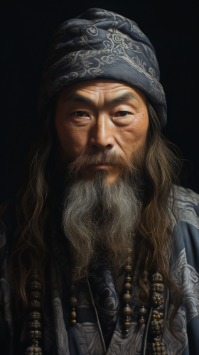 Hyper-realistic Ghengis Khan artwork