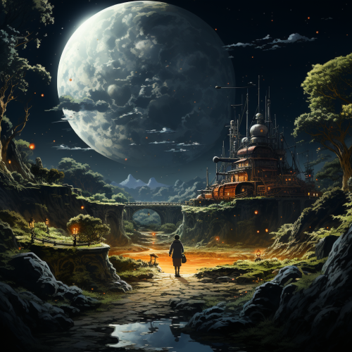 Ghibli-inspired space corner artwork