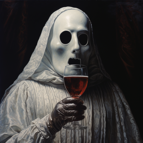 Ghost drinking wine in Renaissance painting