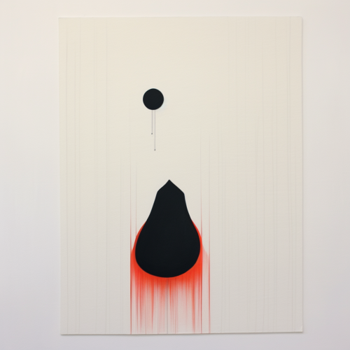 Abstract black and red ghost on white