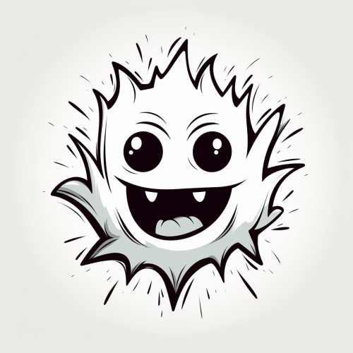 Cute ghost with spiky teeth