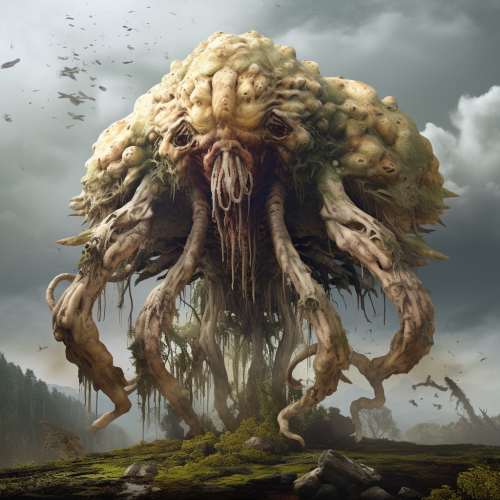 Massive fungal monster walking menacingly