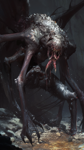 Dark cave insect monster horror