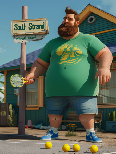 Man playing pickleball with yellow balls