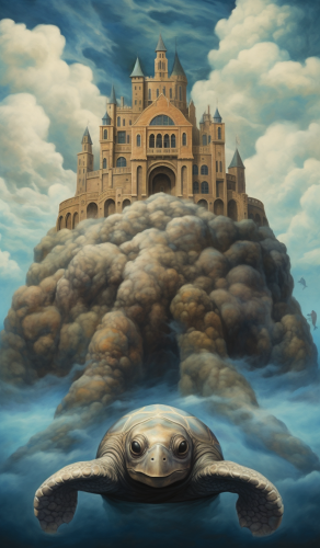 Image of a Giant Sand Turtle in a Medieval Fantasy Setting