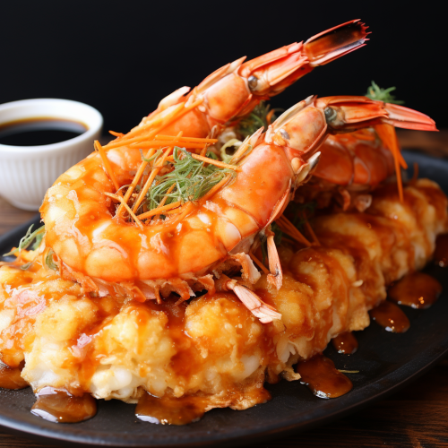 Crispy and succulent shrimp tempura dish