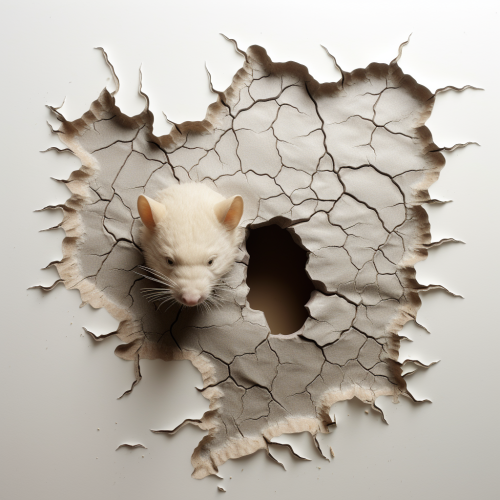 Minimalist topographical map of giant smashed rat hole