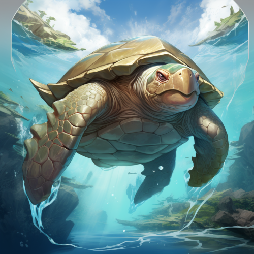 Turtle in Yu-Gi-Oh Style Art