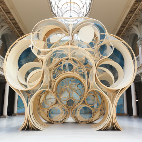 Giant whimsical abstract circles artwork