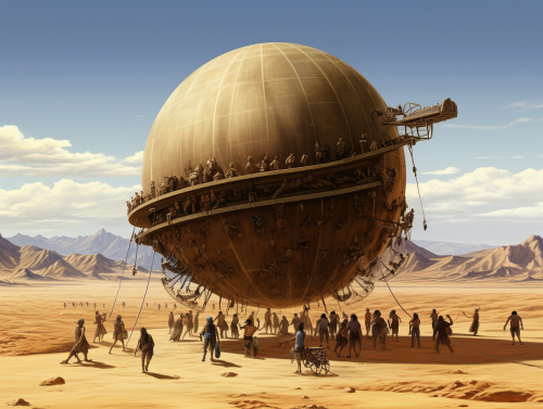 Trojan Army Pushes Giant Wooden Orb Across Desert  ? Trojan Army Pushes Giant Wooden Orb Across Desert  ?