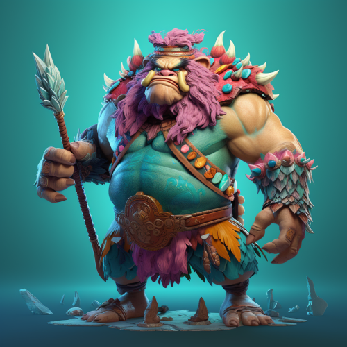 Strong Giant with Baton and Shield