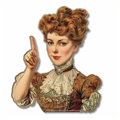 Gibson Girl Bird Sticker White Background