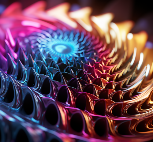 Psychedelic organic lips in gilded Synthwave pattern