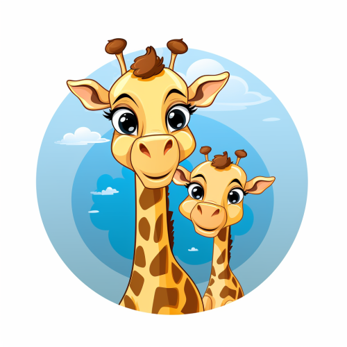 Cute Giraffe Cartoon Stickers