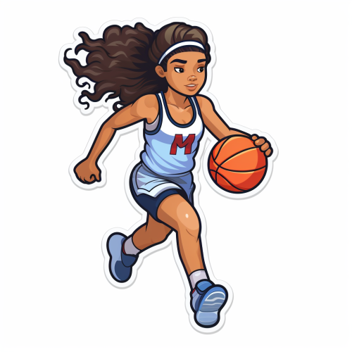 Logo of girl basketball player Logo of girl basketball player