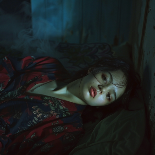 Dark RnB Girl in Bed