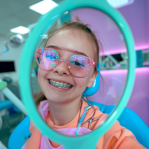 Child with Dental Braces Laughing