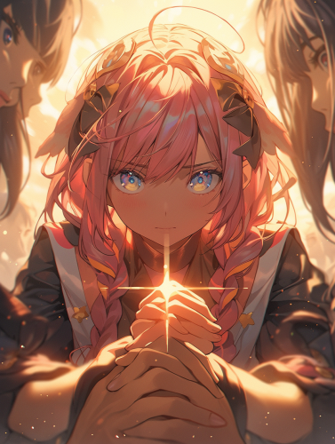 Girl with Pink Hair Outdoors