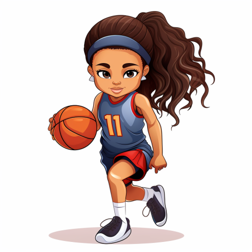 Young girl basketball player wearing number 11