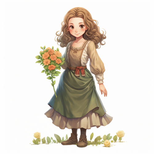 Girl with Long Light Brown Hair and Deep Green Eyes