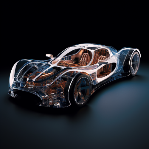 Luxurious glass chassis sports car Luxurious glass chassis sports car