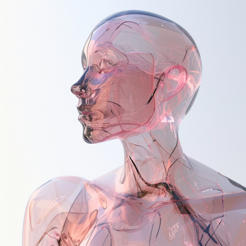 Transparent glass manikin on white background Transparent glass manikin on white background