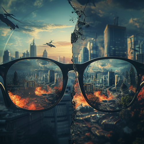 Glasses Dividing Two Worlds