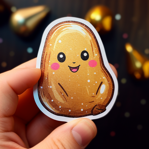 Glitter potato cartoon sticker